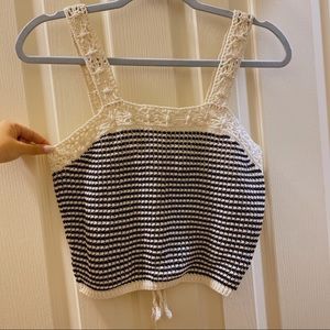 Aerie cropped Tank top crochet tie back